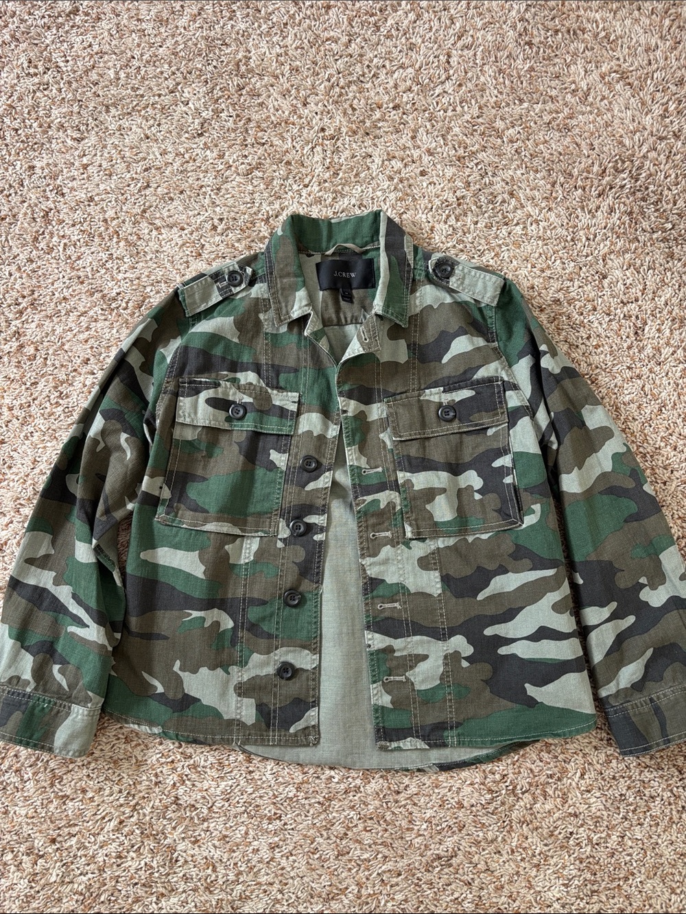 J. Crew Olive Green Camo Utility Jacket